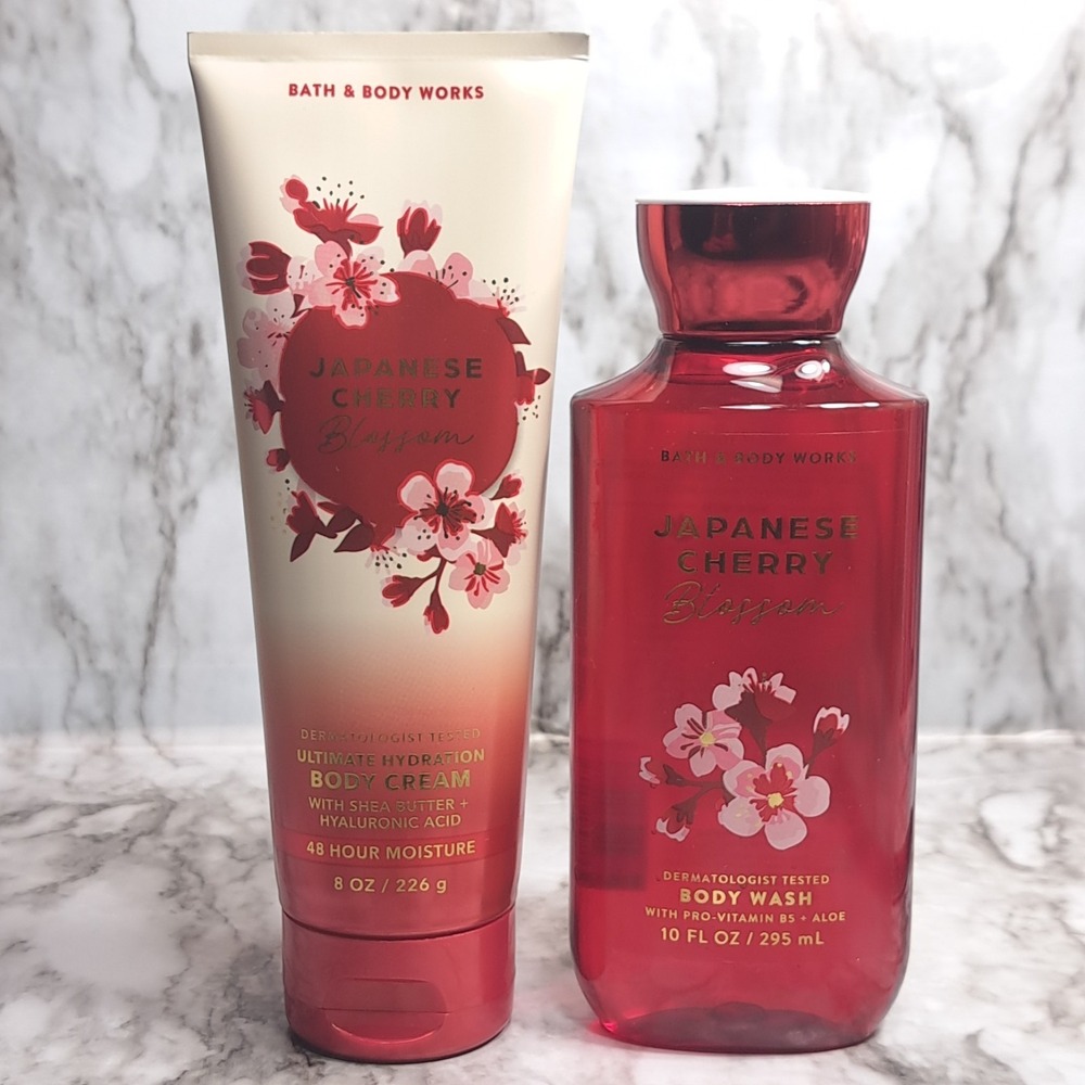 Bath & Body Works Set of 2 Japanese Cherry Blossom Body Cream + Body Wash